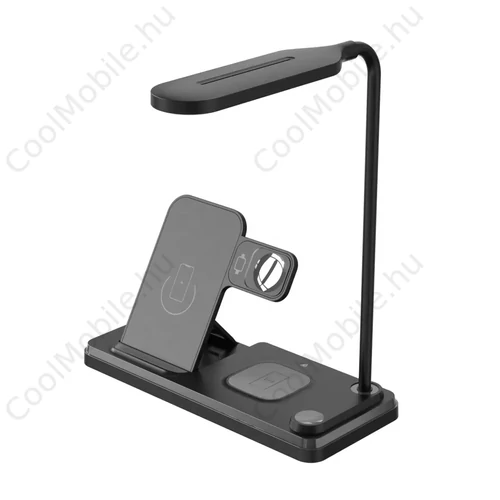 Xprotector 4in1 QI töltőállomás LED asztali lámpával 15W fekete