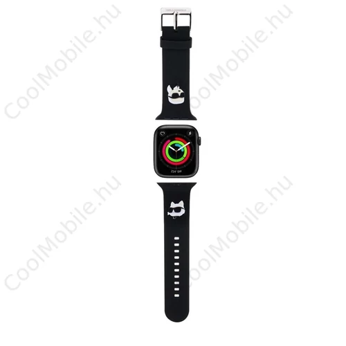 Karl Lagerfeld óraszíj fekete KLAWMSLKCNK Apple Watch 38mm / 40mm / 41mm / 42mm (S10) készülékhez