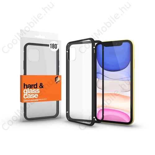 Xprotector Magnetic tok (180°) Átlátszó. Fekete kerettel Apple iPhone 11 készülékhez