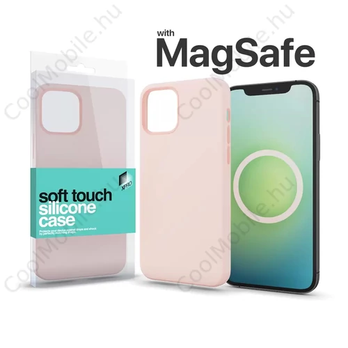 Xprotector XPRO™ MagSafe rögzítésű Soft Touch Szilikon tok Apple Iphone 13 Pro Max készülékhez - krétarózsaszín
