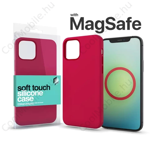 Xprotector XPRO™ MagSafe rögzítésű Soft Touch Szilikon tok Apple Iphone 14 Pro készülékhez - piros