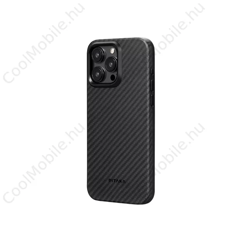 Pitaka MagEZ PRO 4 tok Black / Grey Twill 1500D Apple iPhone 15 Pro Max készülékhez - MagSafe rögzítéssel (KI1501PMP)