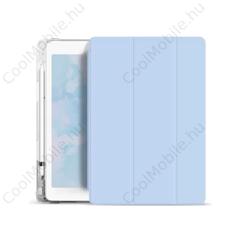 Xprotector XPRO™ Smart Book tok pencil tartóval és teljesen átlátszó szilikon hátlappal világoskék Apple Ipad 10,2" 2019 készülékhez