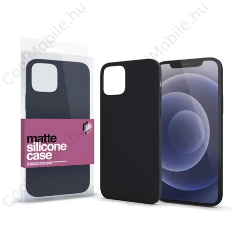 Xprotector XPRO™ Szilikon matte tok ultravékony fekete Apple iPhone 12 készülékhez