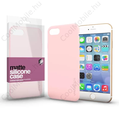 Xprotector XPRO™ Szilikon matte tok ultravékony Púder pink Apple iPhone 7 / 8 / SE 2020 / SE 2022 készülékhez