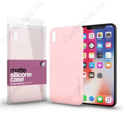 Xprotector XPRO Szilikon matte tok ultravékony Púder pink Apple iPhone X készülékhez