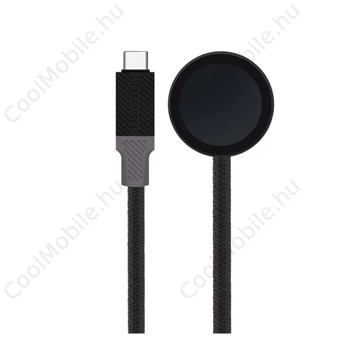 Tactical Recce 3:20 fekete/szürke USB-C töltőkábel Apple Watch 1 / 2 / 3 / 4 / 5 / 6 / SE / 7 készülékekhez