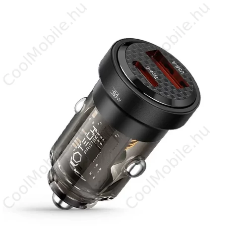 Tech-Protect autós töltő CC30W PD30W / QC3.0