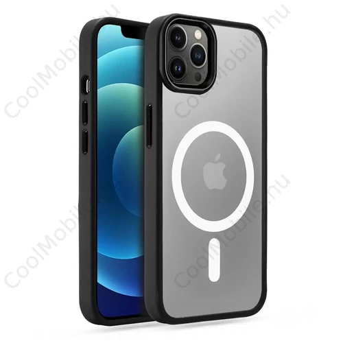 Tech-Protect MAGMAT Magsafe tok átlátszó / fekete Apple iPhone 12 / 12 Pro készülékhez