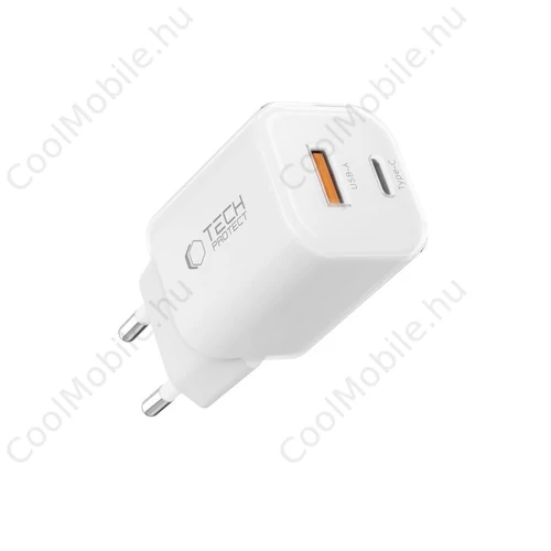 Tech-Protect NCM33W Hálózati Töltő adapter PD 33W / QC3.0 fehér