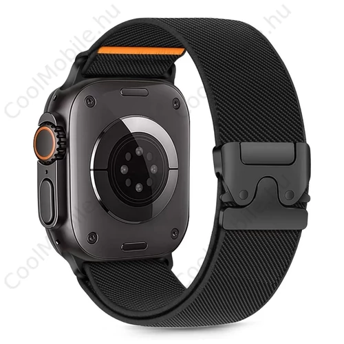 Tech-Protect NYLON CLASP óraszíj fekete, Apple Watch 42mm (S1-S3) / 44mm / 45mm / 46mm / 49mm készülékhez