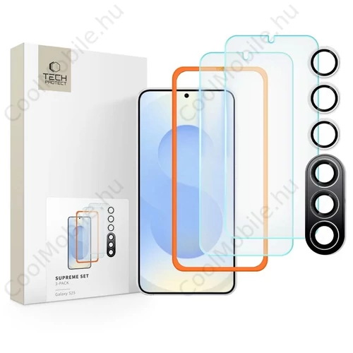 Tech-Protect Supreme Tempered Glass Set Samsung Galaxy S25 készülékhez