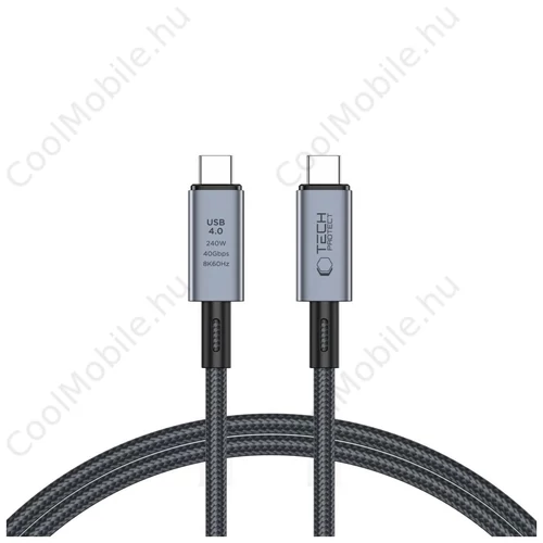 Tech-Protect Ultraboost Max szürke Type-C USB4 kábel PD240W 100CM