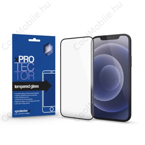 Xprotector XPRO™ Tempered Glass 0.33 Full 3D Black FG kijelzővédő üveg / üvegfólia Apple iPhone 12 / 12 Pro készülékhez