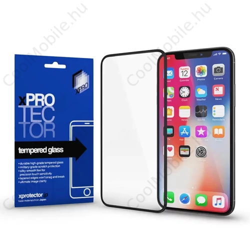 Xprotector XPRO™ Tempered Glass 0.33 Full 3D Black Por mentes kijelzővédő üveg / üvegfólia Apple iPhone X / XS / 11 Pro készülékhez