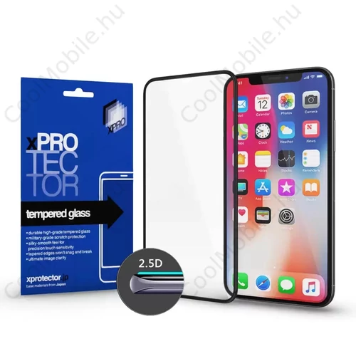 Xprotector XPRO™ Tempered Glass Full 2.5D fekete 0.33 kijelzővédő üveg / üvegfólia Apple 12 Mini készülékhez