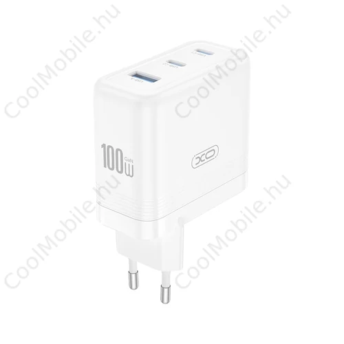 XO CE35 Fehér Hálózati Töltő PD100W 1*USB-A / 2*USB-C