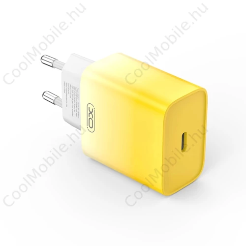 XO fali töltő CE18 PD 30W 1x USB-C sárga / fehér