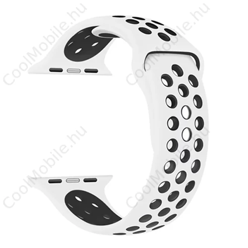 Xprotector XPRO™ Apple Watch lélegző sport szíj Fehér / Fekete Apple Watch 42mm (S1-S3) / 44mm / 45mm / 46mm / 49mm készülékhez