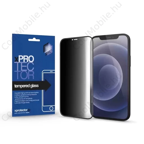 Xprotector XPRO™ Tempered Glass 0.33 Full 3D Black FG PRIVACY kijelzővédő üveg / üvegfólia Apple iPhone 15 Pro készülékhez
