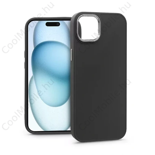 Apple iPhone 15 Plus szilikon hátlap - Frame - fekete