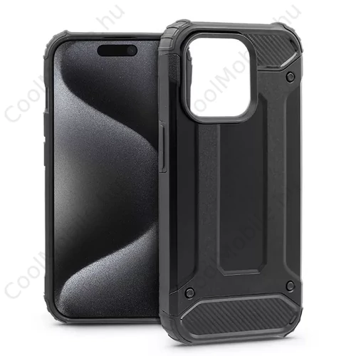 Apple iPhone 15 Pro ütésálló hátlap - Armor - fekete