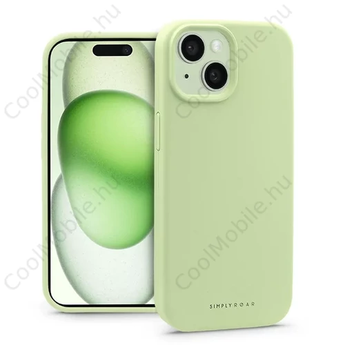 Apple iPhone 15 szilikon hátlap - Roar Cloud Skin - zöld