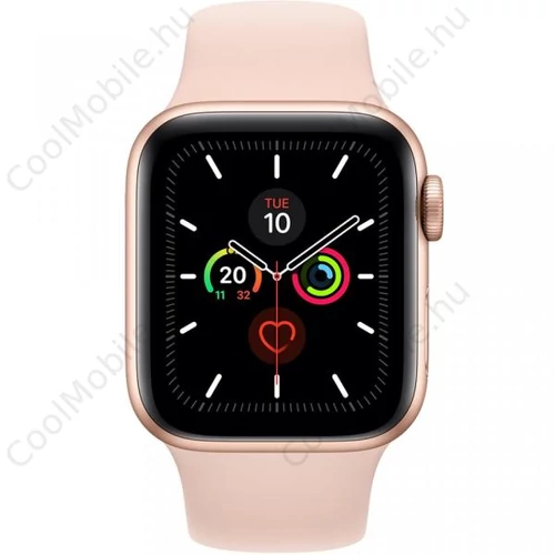 Apple Watch Series 5 GPS – 44 mm-es aranyszínű alumíniumtok, rózsaszín sportszíj