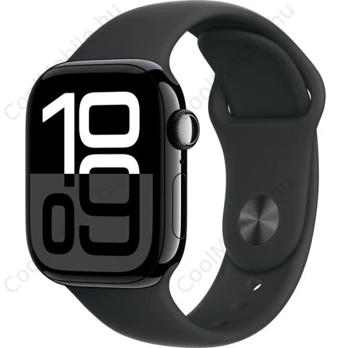 Apple Watch Series 10 GPS 42mm fekete alumínium tok, fekete sportszíj (M/L)