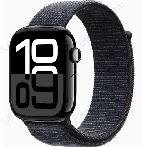 Apple Watch Series 10 GPS 46mm (MWWR3) fekete alumíniumtok, tintaszínű sportpánt S/M
