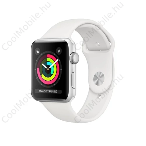 Apple Watch S3 GPS okosóra, 38mm, ezüst, fehér sport szíj (MTEY2MP/A)
