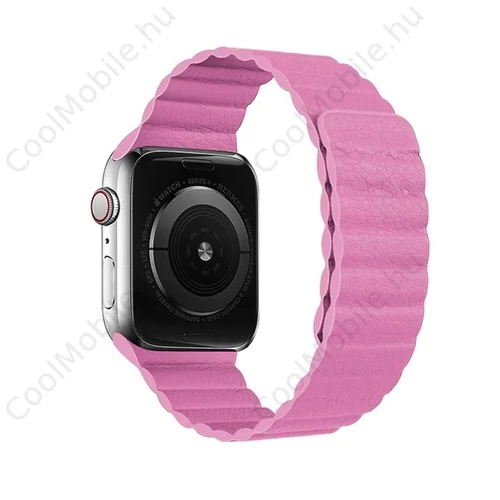 Phoner Apple Watch mágneses loop műbőr szíj, 38/40/41mm, rószaszín