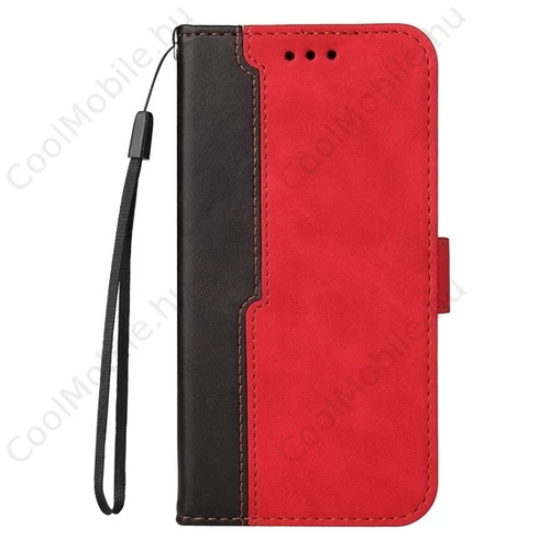 Apple Wooze Colour Wallet iPhone 16 oldalra nyíló tok, stand, kártyatartóval, kézpánttal, piros