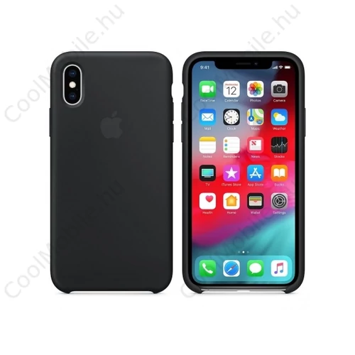 Apple iPhone XS gyári szilikon tok, fekete, MRW72ZM/A
