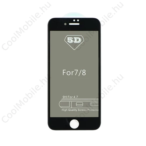 Apple iPhone X, 5D Full Glue Privacy hajlított tempered glass kijelzővédő üvegfólia, fekete