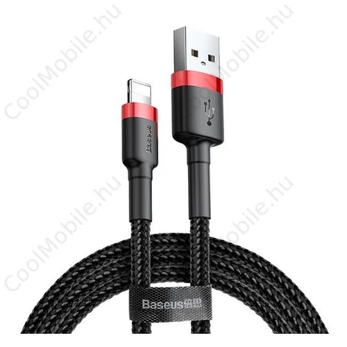 Baseus Cafule USB / Lightning töltő- és adatkábel, 1,5A, 2m, fekete-piros