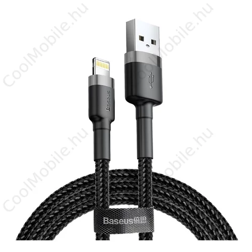 Baseus Cafule USB / Lightning töltő- és adatkábel, 1,5A, 2m, szürke-fekete