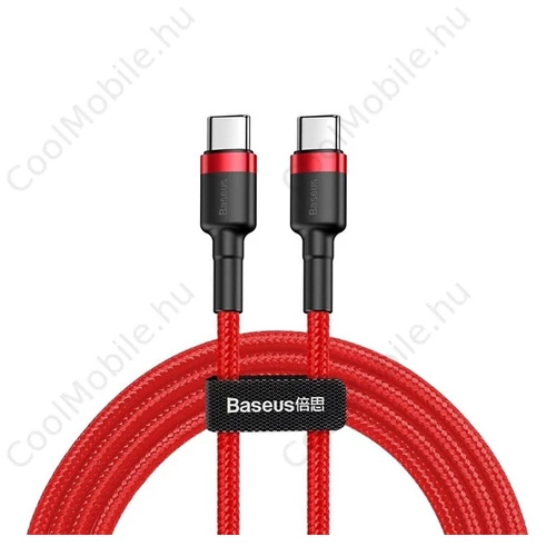 Baseus Cafule Type-C / Type-C töltő- és adatkábel, 60W, 1m, piros