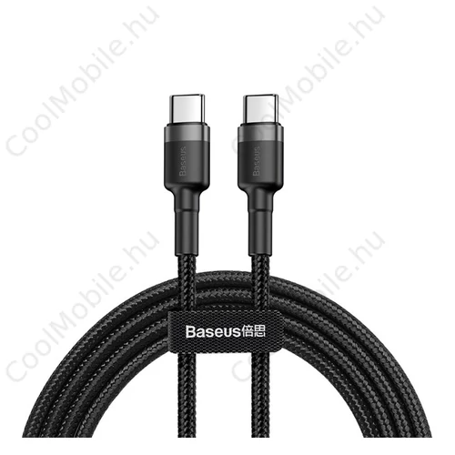 Baseus Cafule Type-C gyorstöltő töltő- és adatkábel, 1m, szürke-fekete