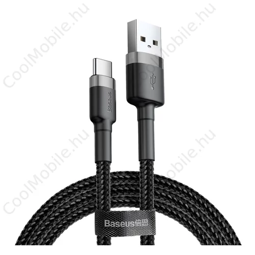 Baseus Cafule USB / Type-C töltő- és adatkábel, 2m, szürke/fekete