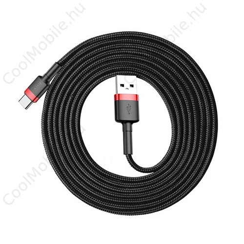 Baseus Cafule USB / Type-C töltő- és adatkábel, 2A, 2m, piros-fekete