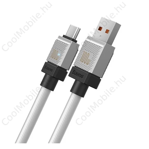 Baseus CoolPlay USB / Type-C töltő- és adatkábel, 100W, 2m, fehér