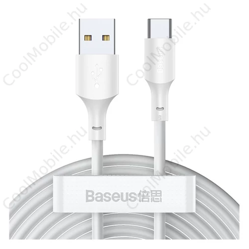 Baseus Simple Wisdom USB / Type-C töltő- és adatkábel, 1,5m, fehér (2db)