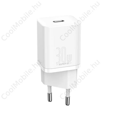 Baseus Super-Si gyorstöltő adapter, 30W, fehér