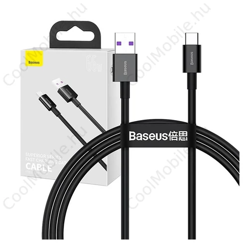Baseus Superior Type-C gyorstöltő töltő- és adatkábel, 1m, fekete