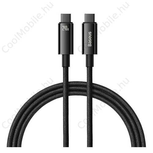 Baseus Tungsten Gold Type-C-Type-C adatkábel, 240W, 1m, fekete