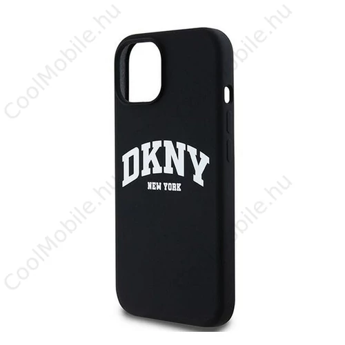 DKNY Liquid Silicone Arch Logo iPhone 11 Magsafe hátlap tok, fekete