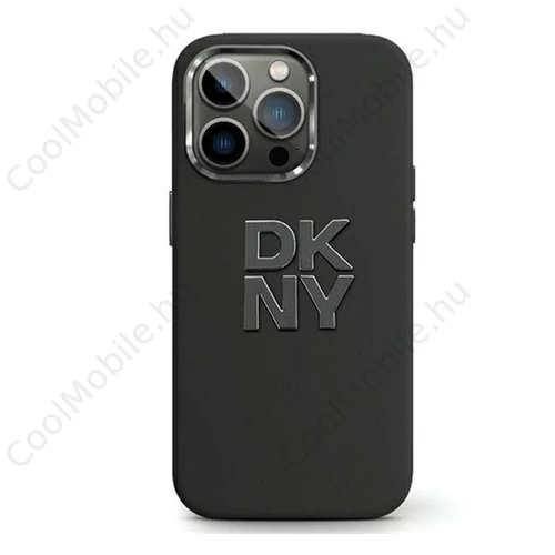 DKNY Liquid Silicone Metal Logo Apple iPhone 15 Plus / 14 Plus hátlap tok, fekete, DKHCP15MSMCBSK