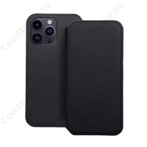 Dual Pocket Apple iPhone 14 Pro Max, flip tok, fekete