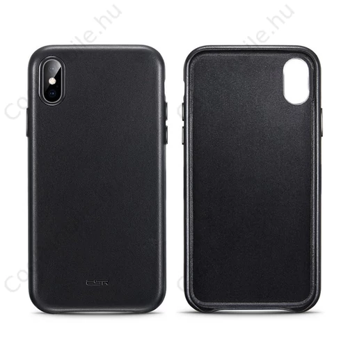 ESR Oxford Leather hátlap tok Apple iPhone XR, fekete